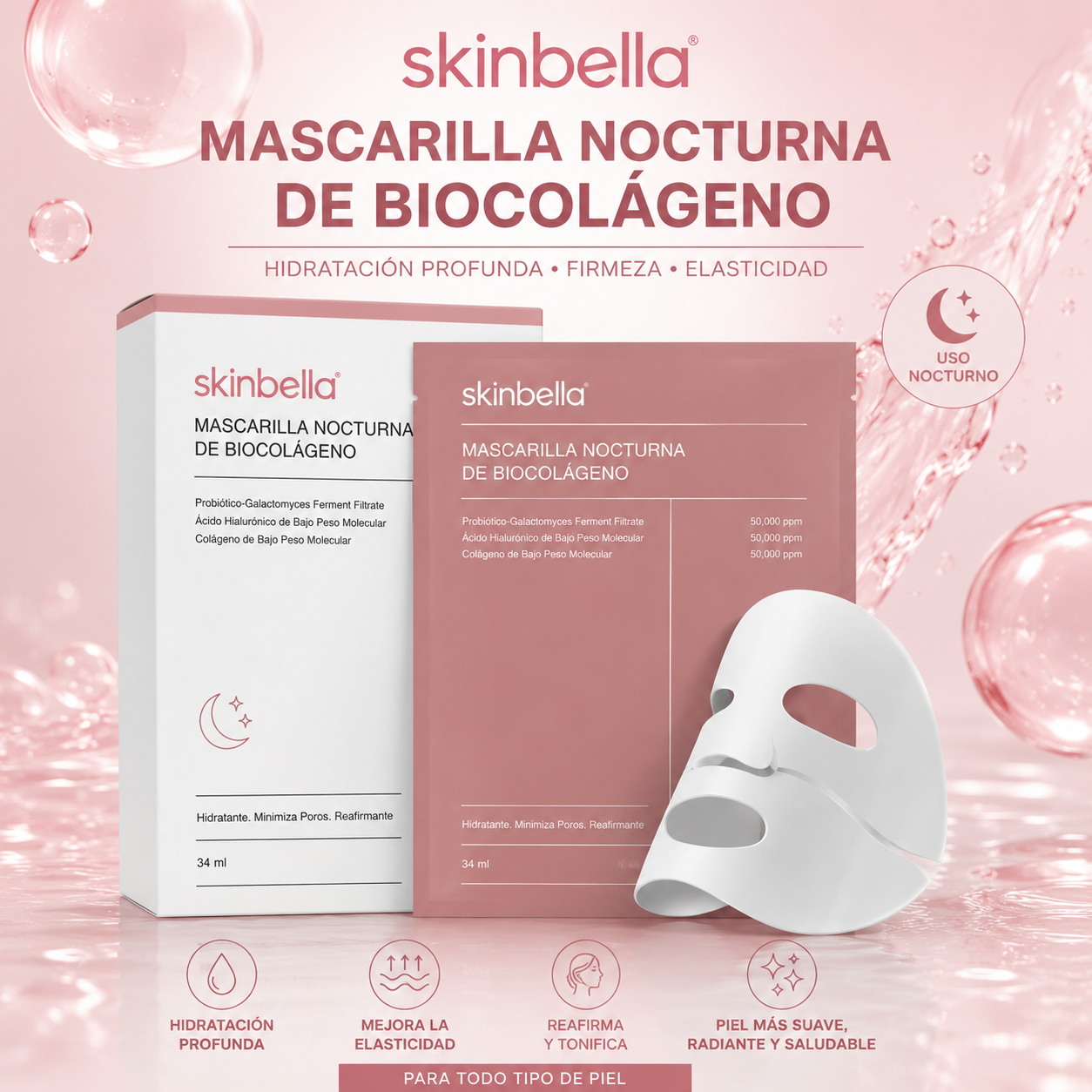 Skinbella Mascarilla Nocturna de Biocolágeno